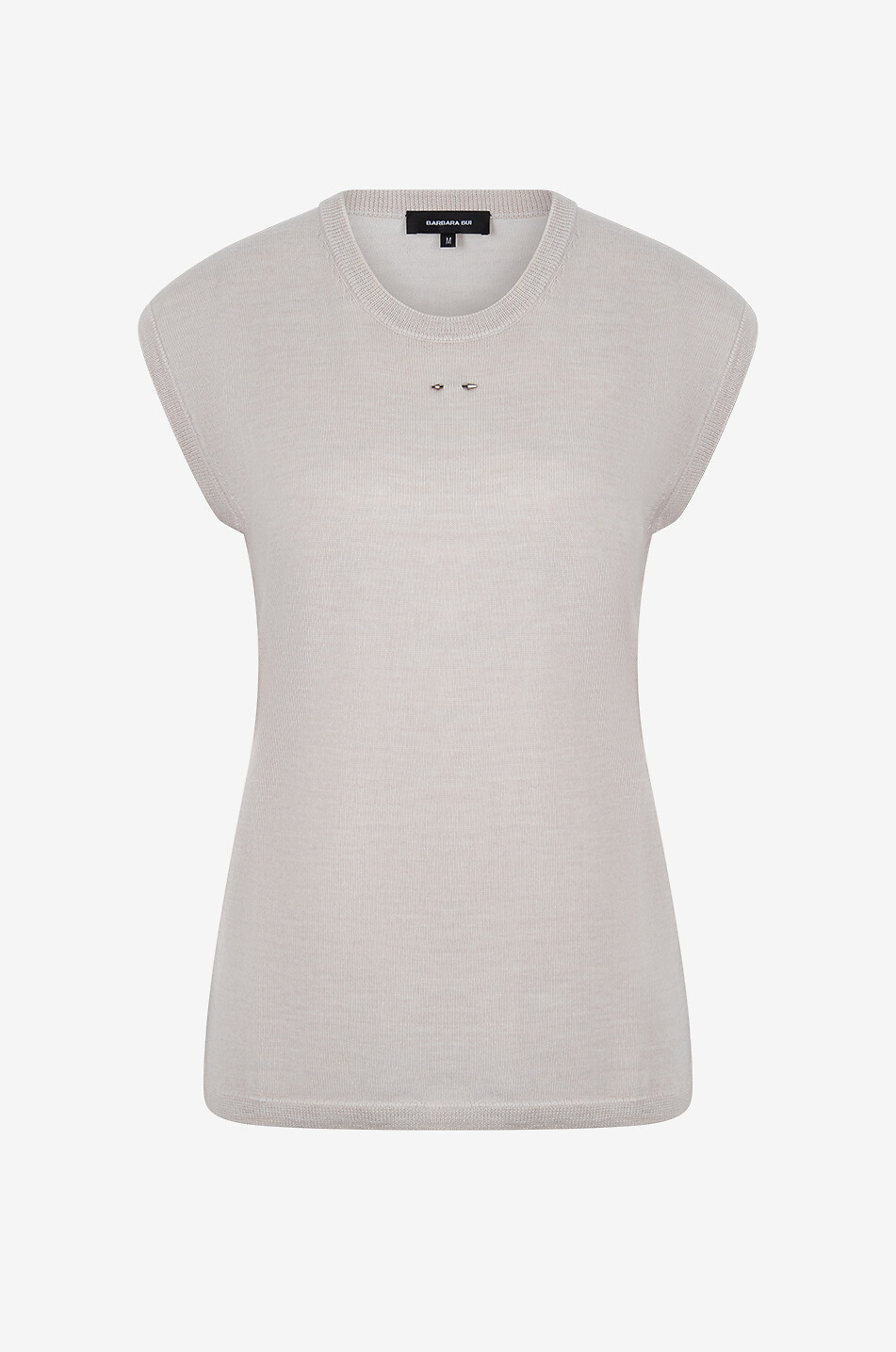 BARBARA BUI Feiner weiter Merinowollpullover ohne Ärmel Damen Hellbeige 1