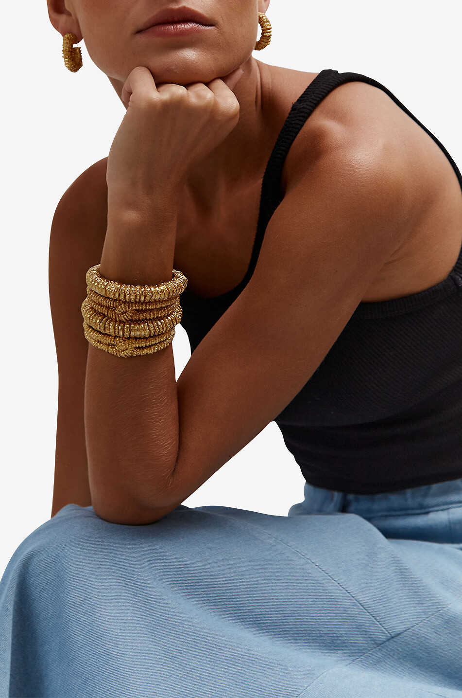 PAOLA SIGHINOLFI Texturierter goldener Armreif Capital Damen GOLDEN 4