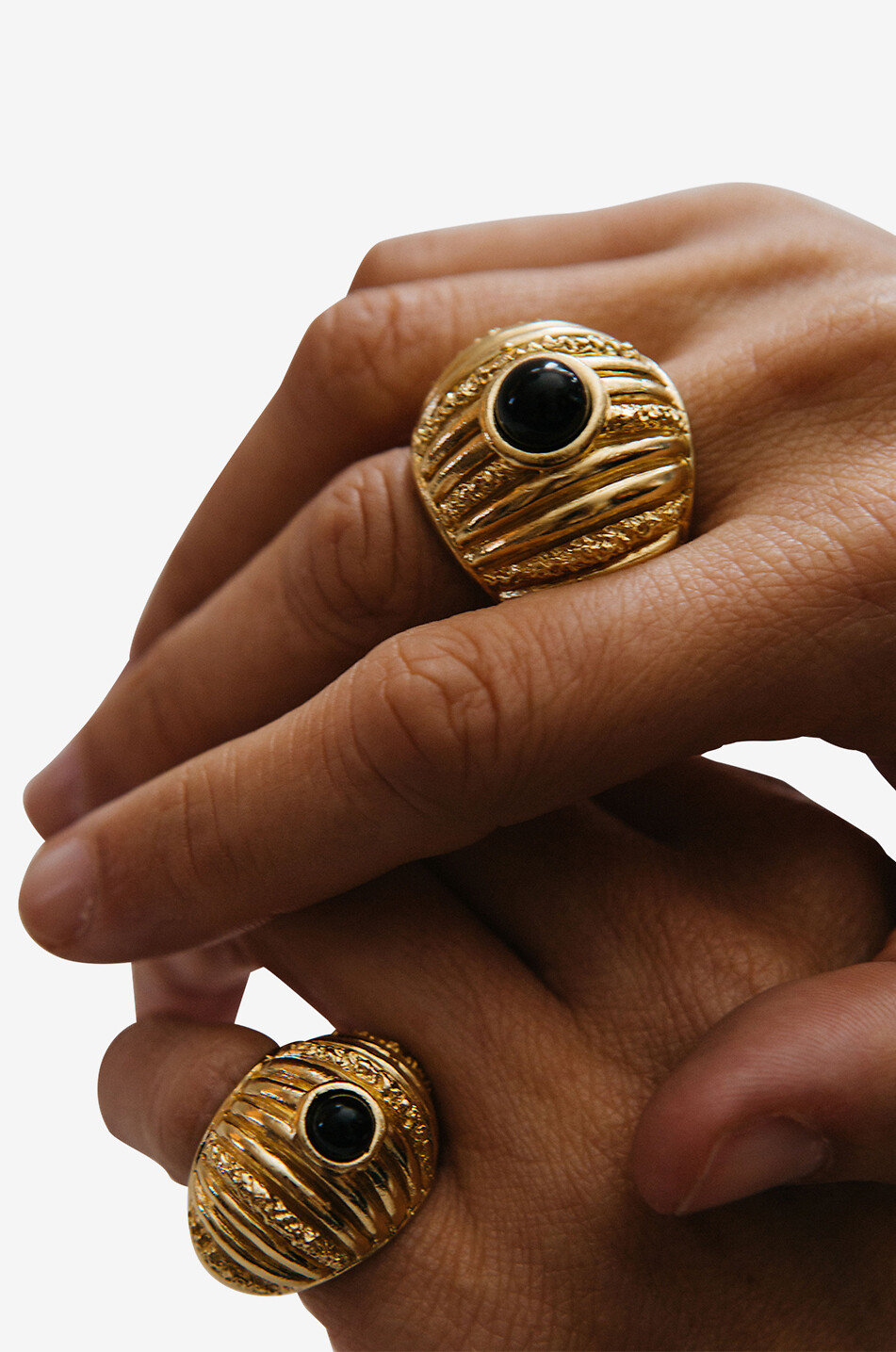 PAOLA SIGHINOLFI Offener goldener Ring mit Onyx Reef Damen GOLDEN 3