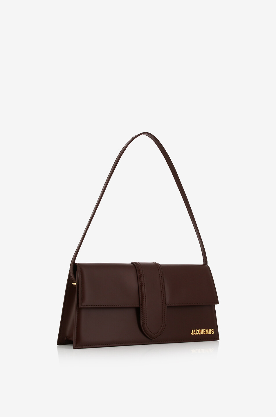 JACQUEMUS Schultertasche aus Glattleder Le Bambino Long Damen DUNKELBRAUN 2