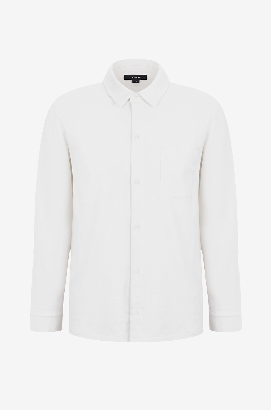 VINCE Chemise à manches longues en jersey suédé Homme BLANC CASSE 1