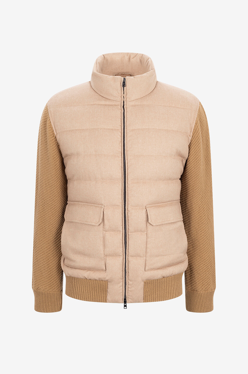 HERNO Bomber matelassé en soie et cachemire Homme CAMEL 1