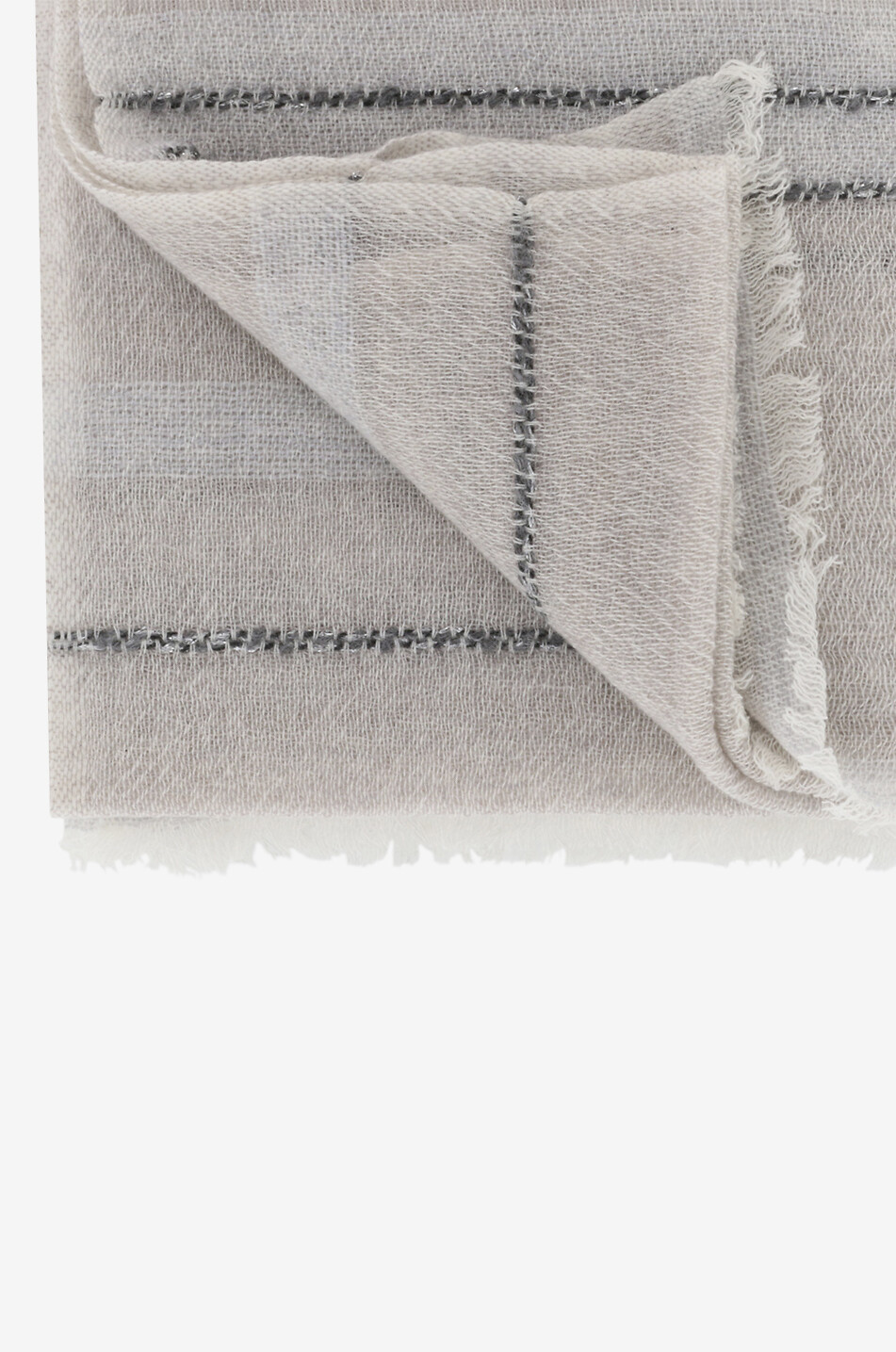 19 ANDREA'S 47 Roxana cashmere alpaca wool and virgin wool stole Women LIGHT GREY 3