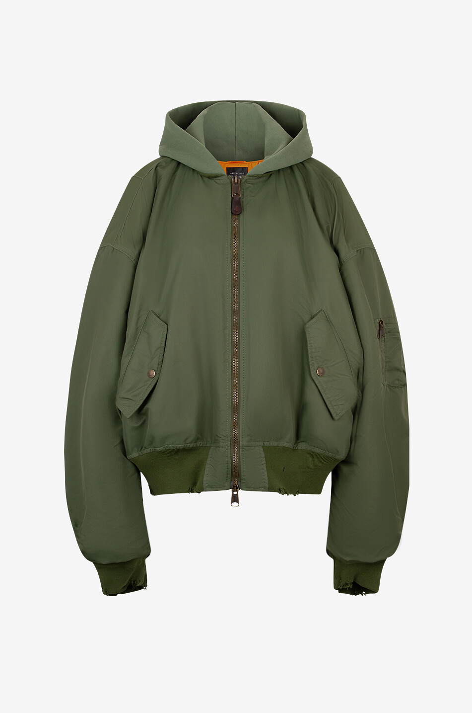 Bomber oversize en nylon à capuche