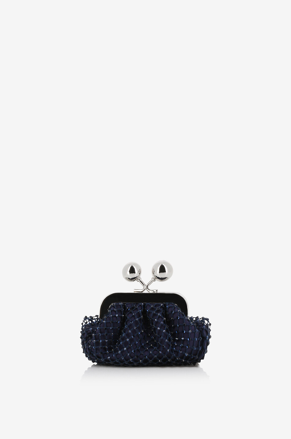 WEEKEND MAX MARA Pasticcino Nano Dilly satin and rhinestone chain wallet Women DARK BLUE 1