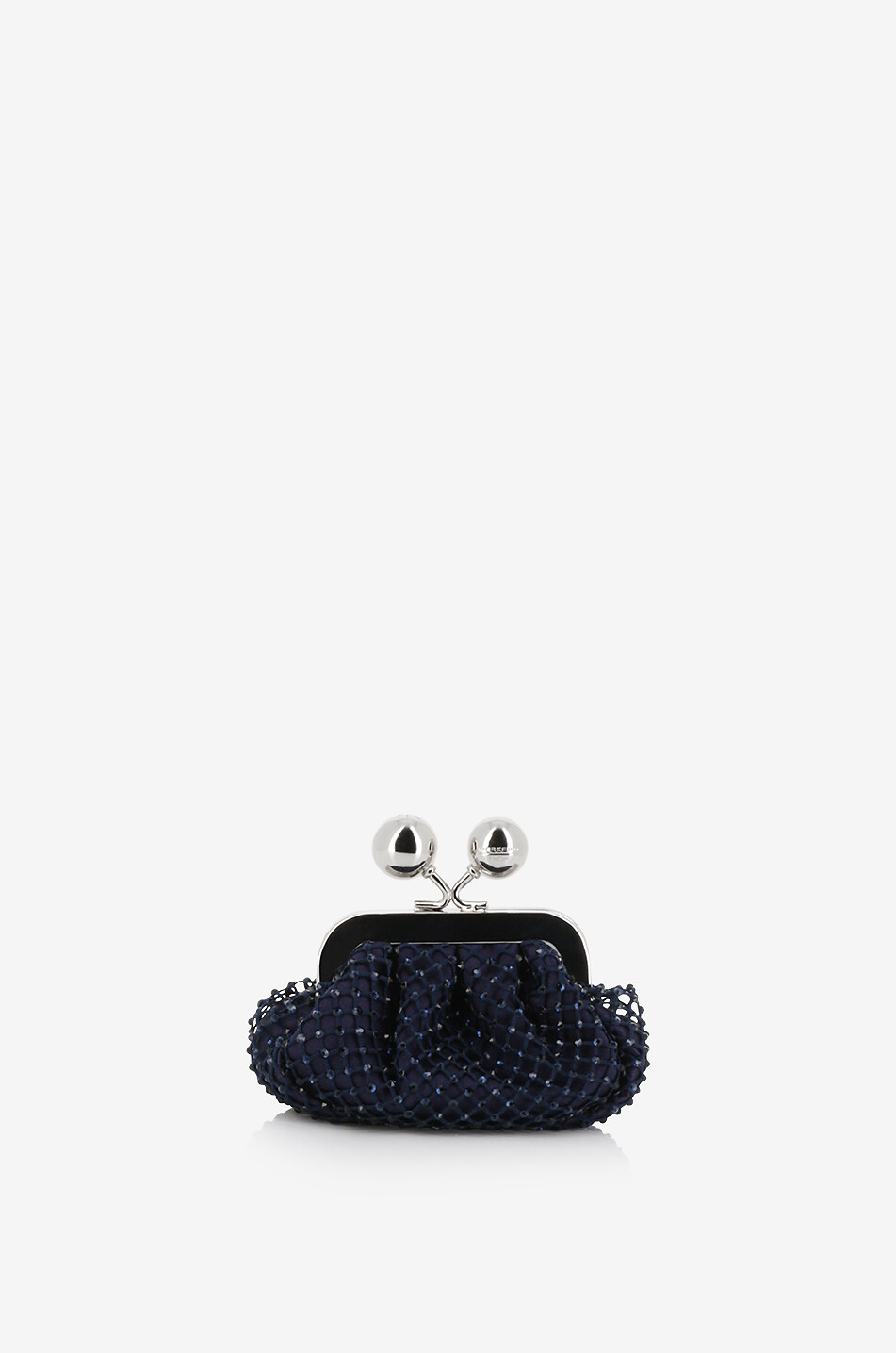 WEEKEND MAX MARA Pasticcino Nano Dilly satin and rhinestone chain wallet Women DARK BLUE 3