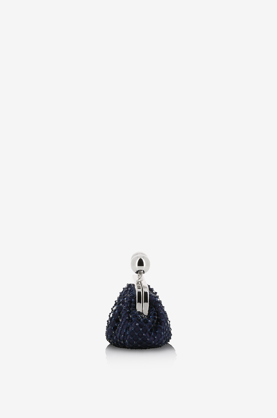 WEEKEND MAX MARA Pasticcino Nano Dilly satin and rhinestone chain wallet Women DARK BLUE 4