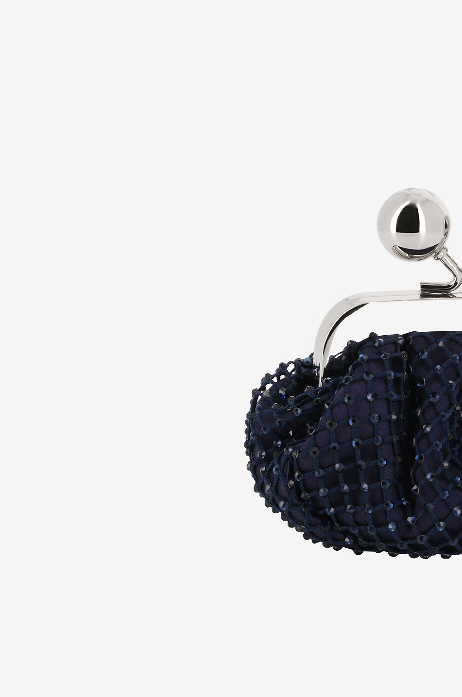 WEEKEND MAX MARA Pasticcino Nano Dilly satin and rhinestone chain wallet Women DARK BLUE 6