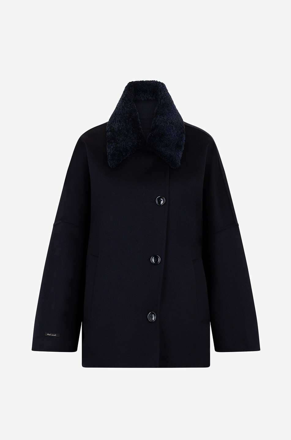 Manteau trois-quarts en cachemire et laine vierge