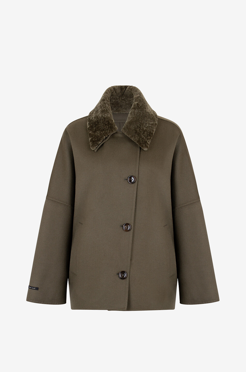 Manteau trois-quarts en cachemire et laine vierge