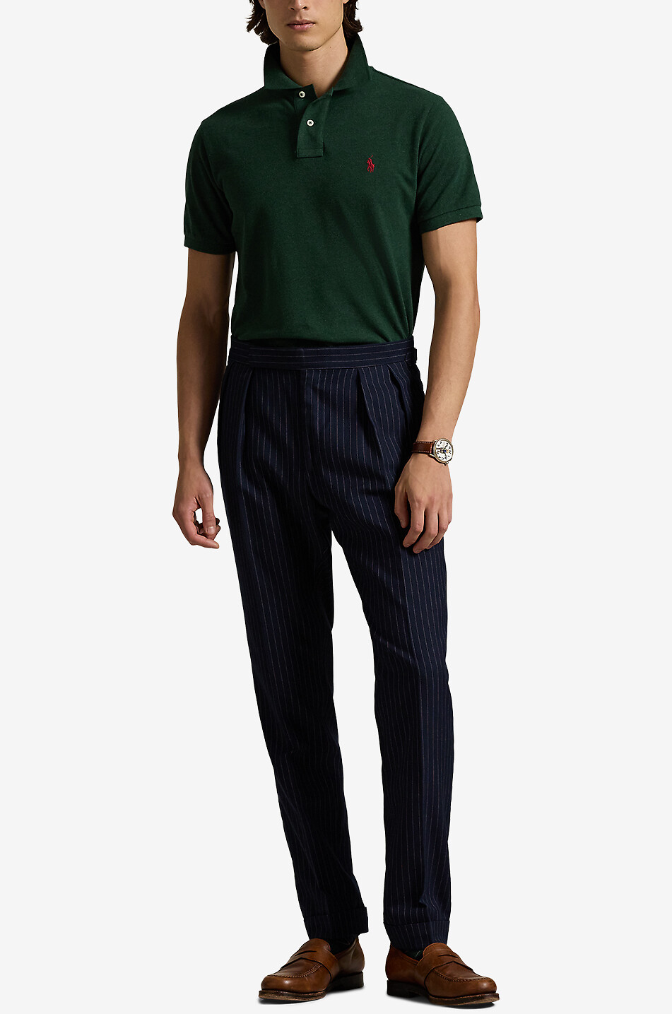 POLO RALPH LAUREN Custom Slim Fit Pony embroidered piqué cotton polo shirt Men GREEN 4