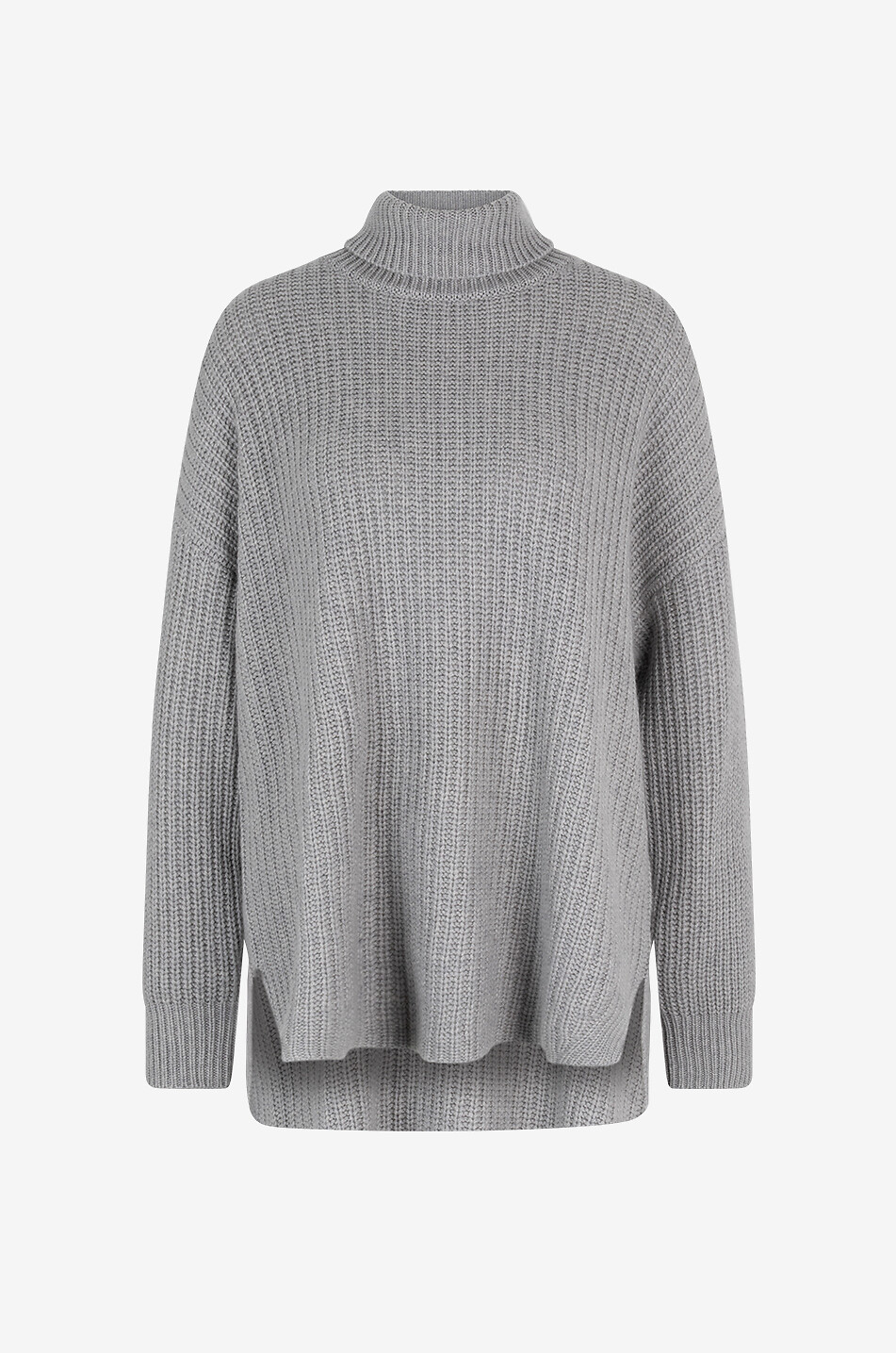 LISA YANG Therese ribbed cashmere funnel neck jumper Women LIGHT GREY 1