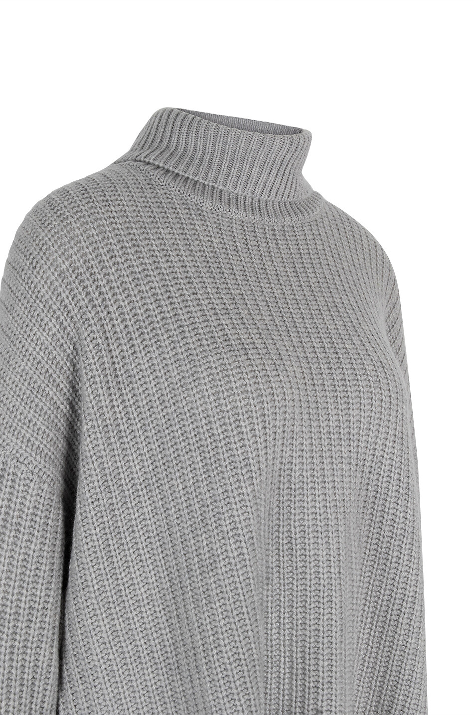 LISA YANG Therese ribbed cashmere funnel neck jumper Women LIGHT GREY 3