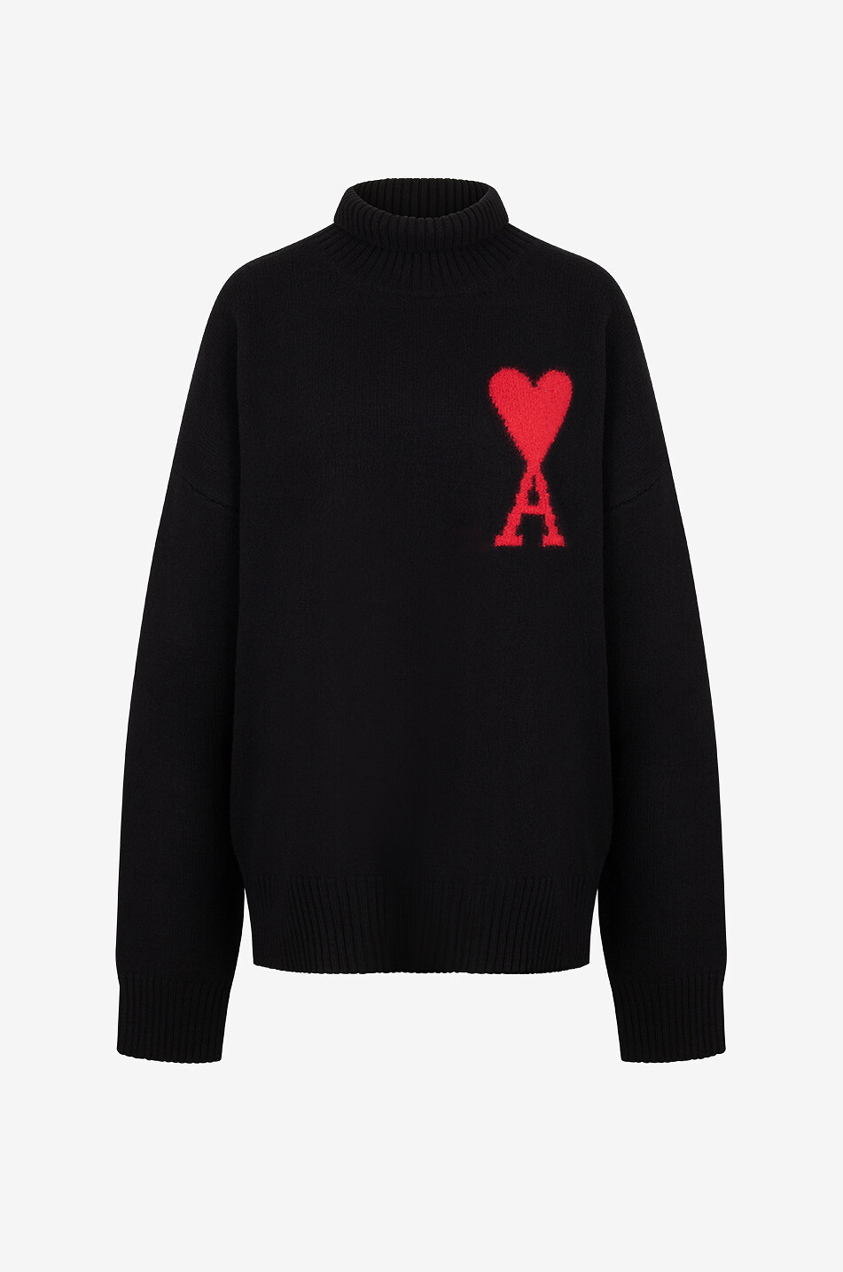 AMI Pullover mit Stehkragen aus Schurwolle Ami de Coeur Herren SCHWARZ 1