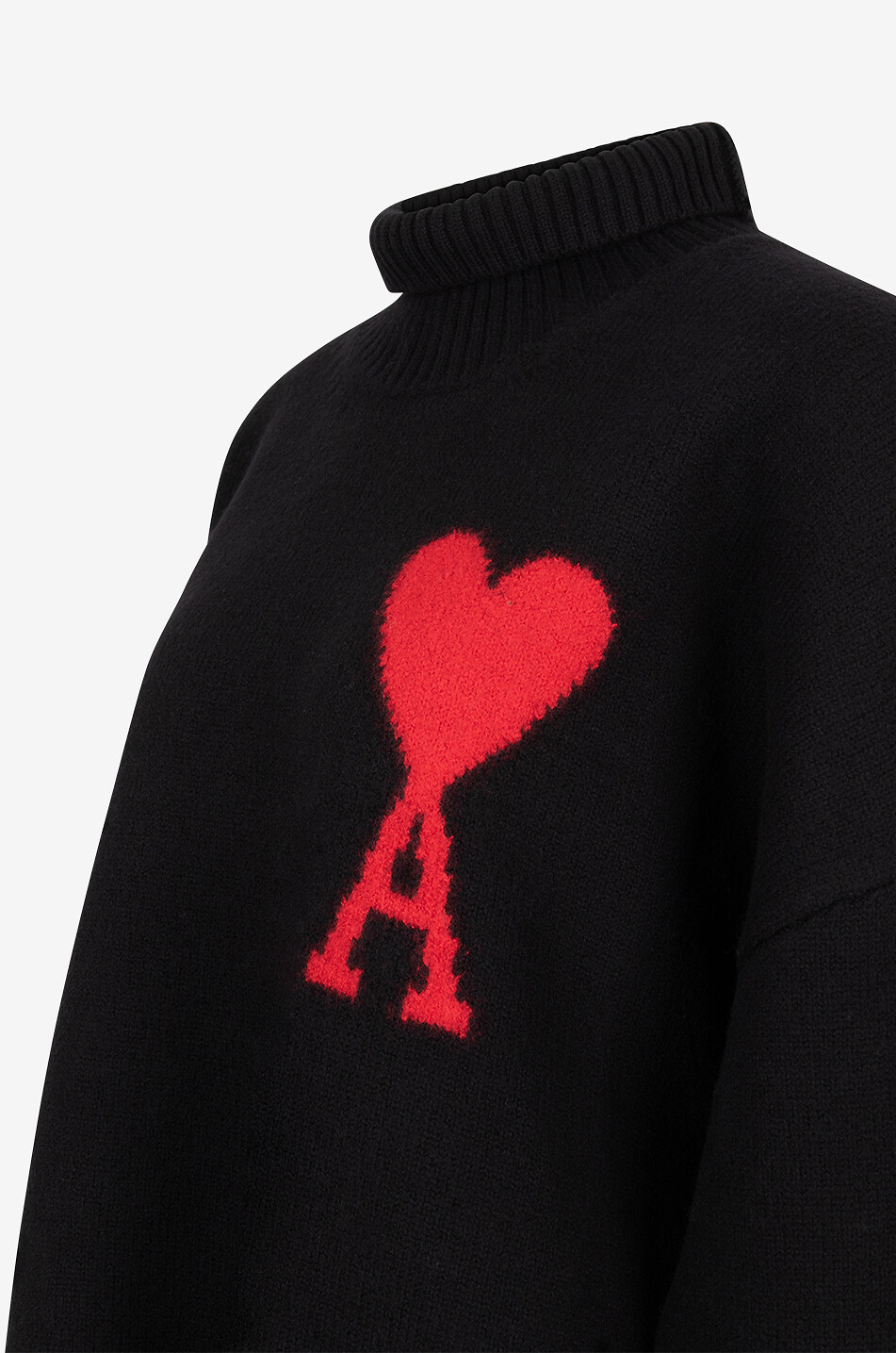 AMI Pullover mit Stehkragen aus Schurwolle Ami de Coeur Herren SCHWARZ 5