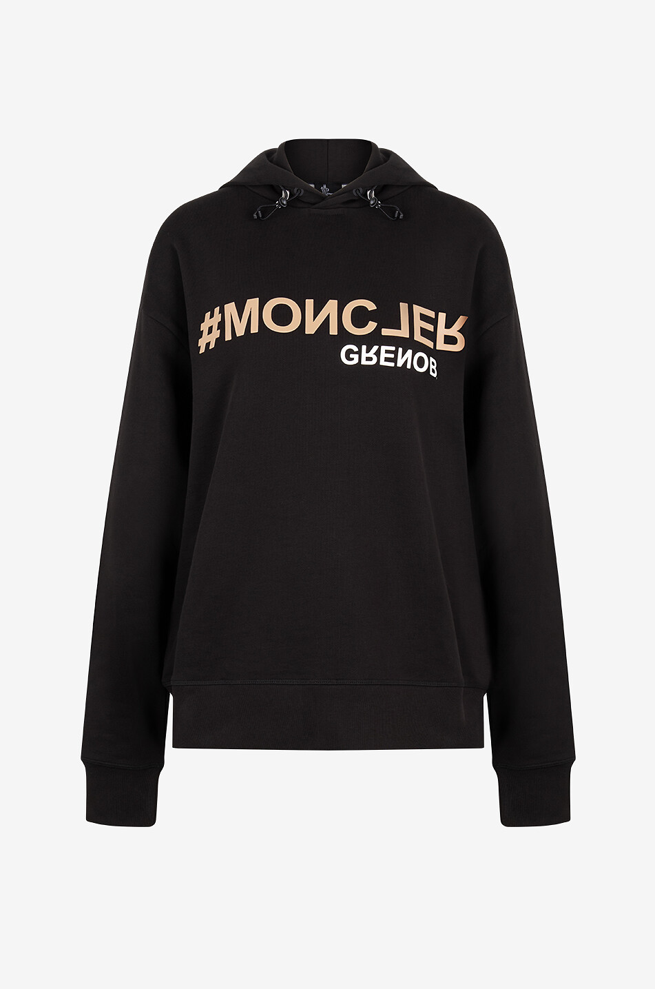 Mixed logo print adorned hooded sweatshirt