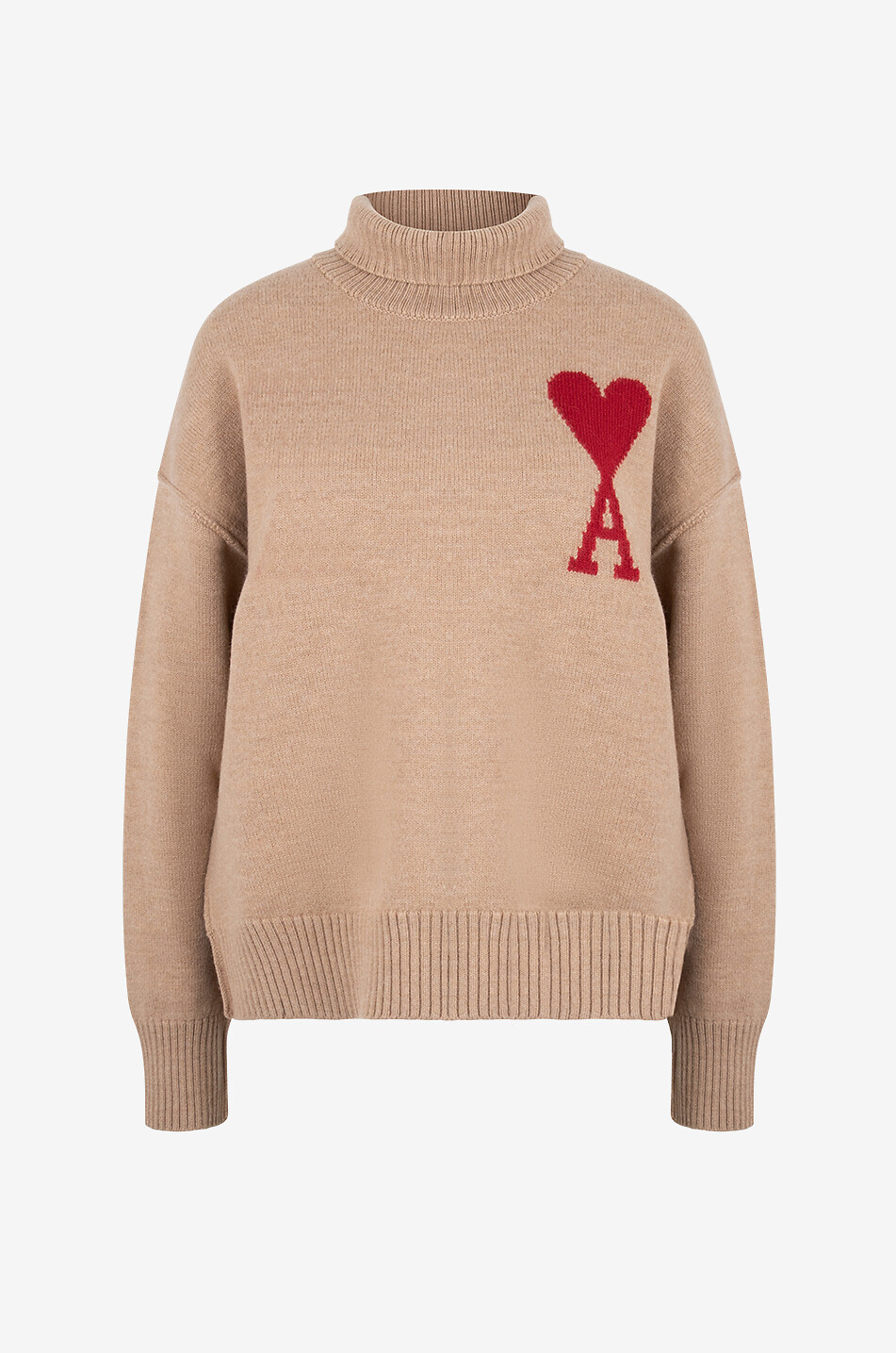 Red Ami De Coeur oversize turtleneck jumper