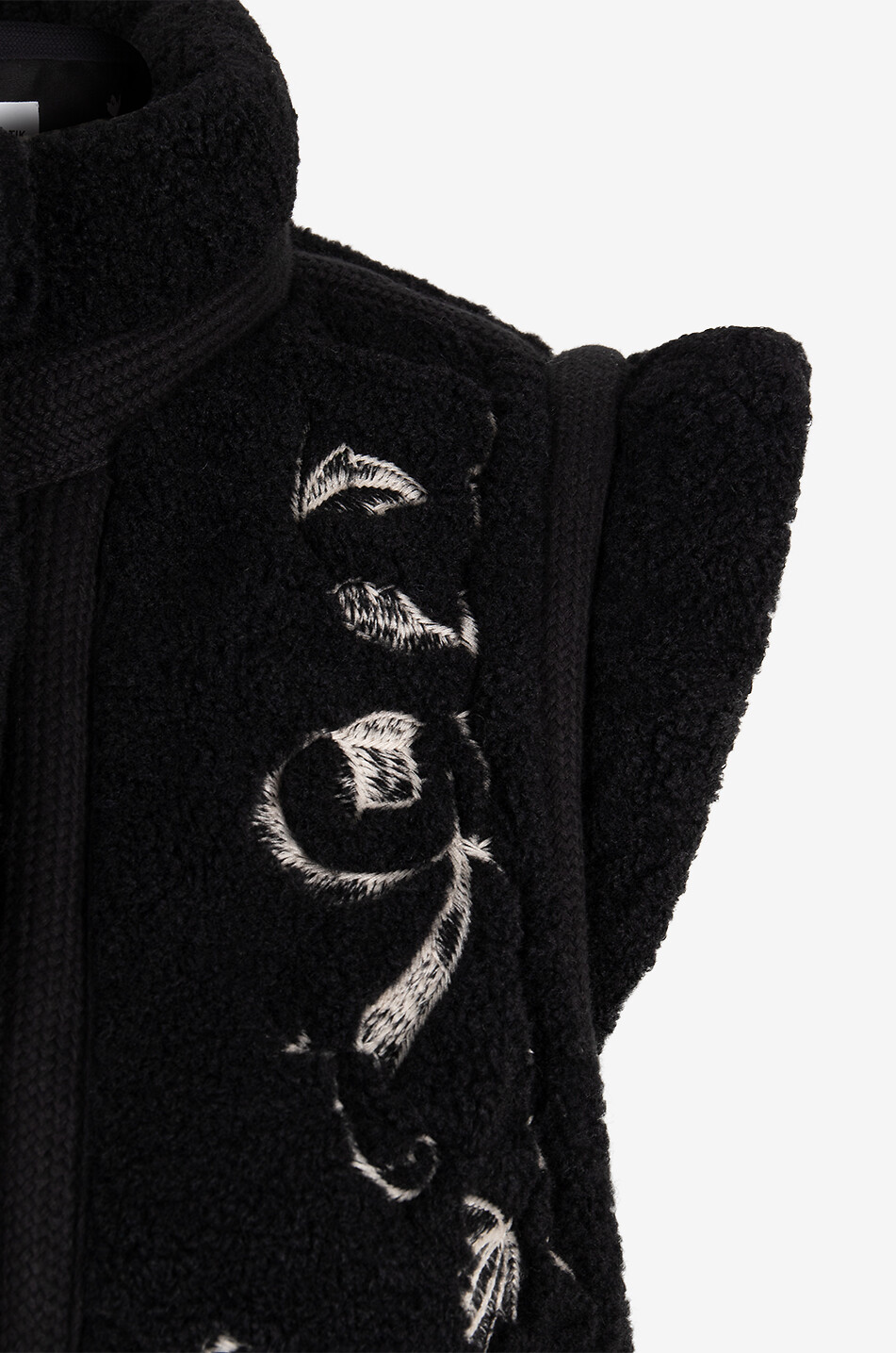ANTIK BATIK Gilet effet peau lainée brodé Saliba Femme NOIR 4