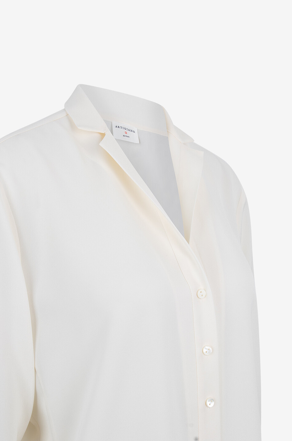 ARTIGIANO Chemise à manches longues en soie Jennifer Femme BLANC CASSE 3