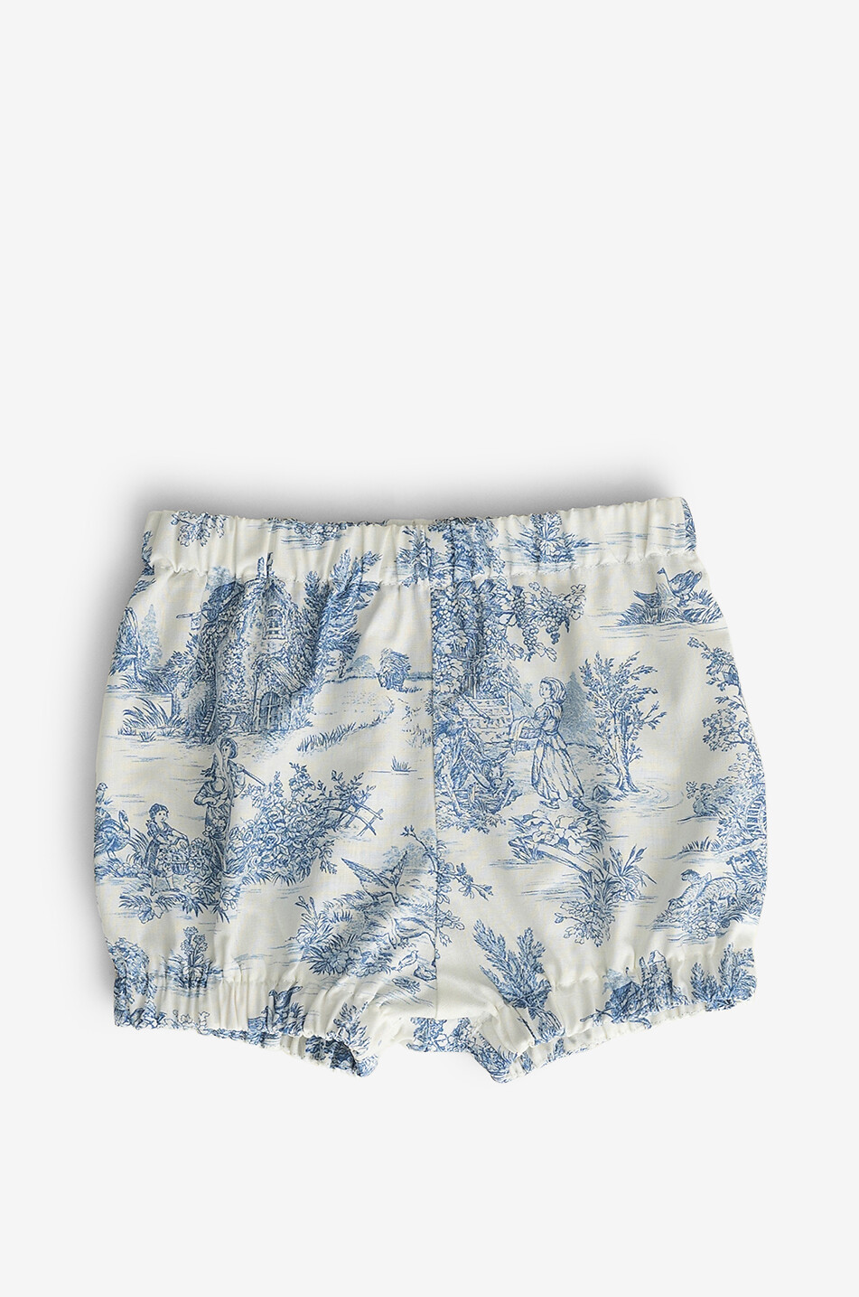 Bloomer bébé en coton toile de Jouy Céleste Bleu