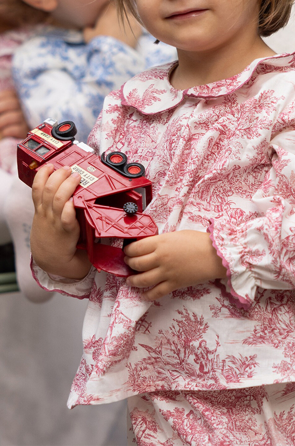 LES SONGES DE CELESTE Babybluse mit Toile de Jouy Print Céleste Col Claudine Baby ROSA 2