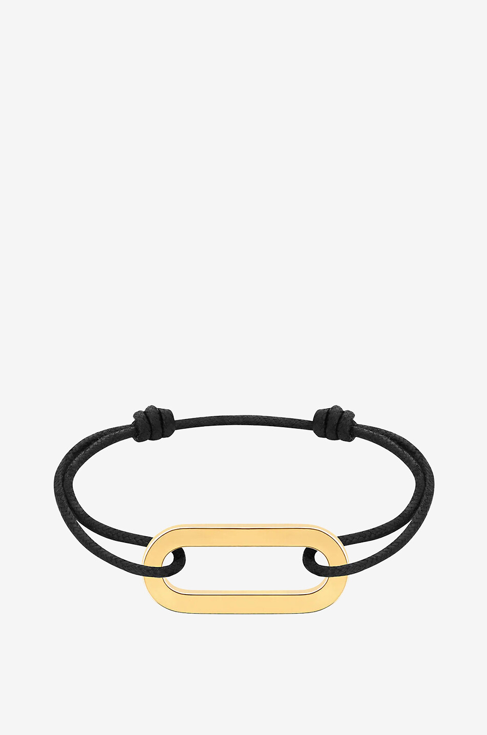 Maillon XL cord bracelet with yellow gold