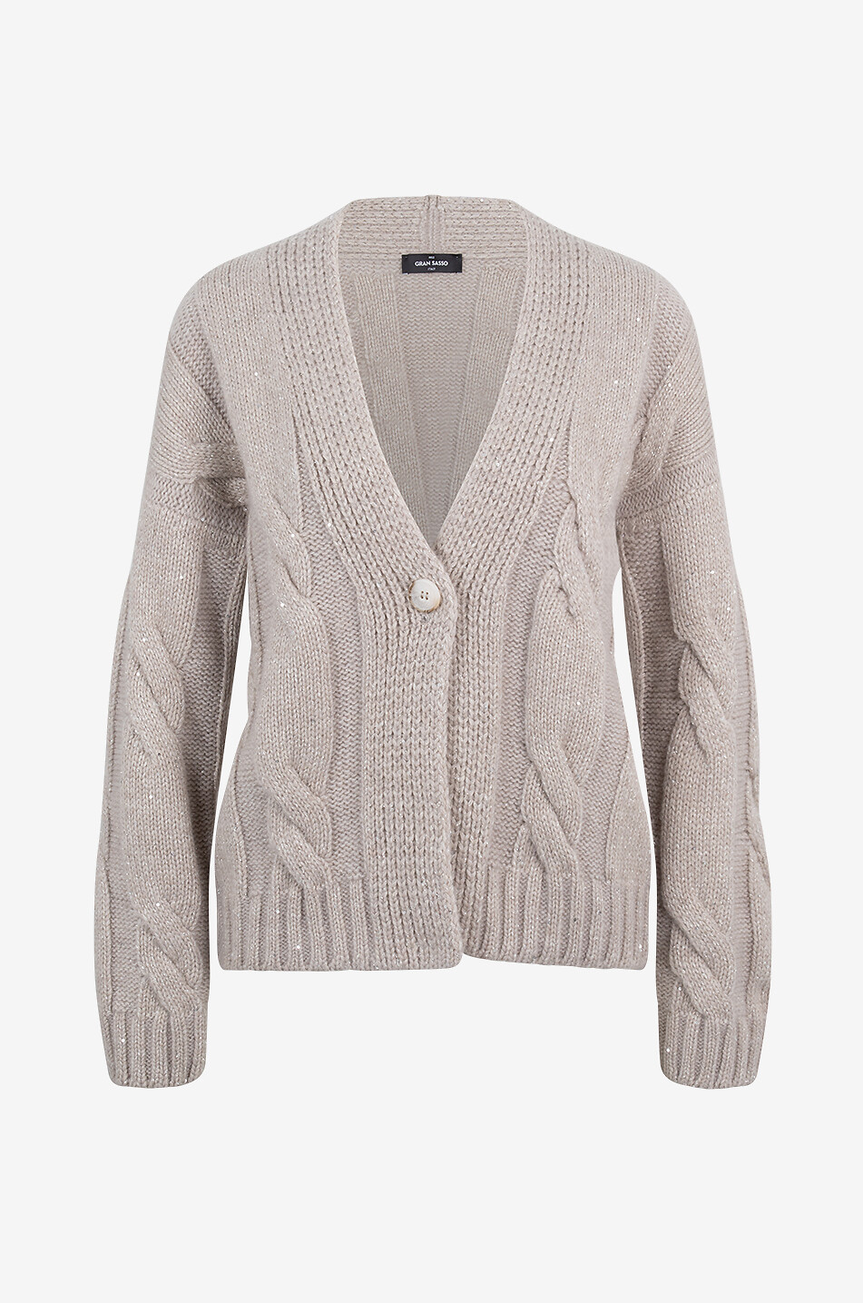 Alpaca wool and wool and cashmere cardigan
