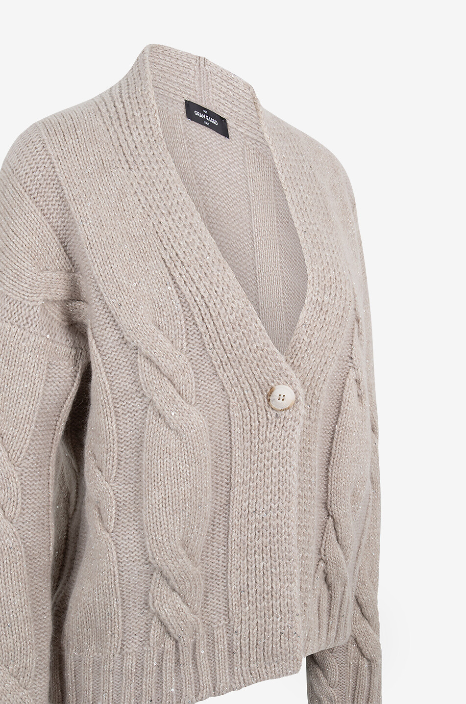 Alpaca wool and wool and cashmere cardigan