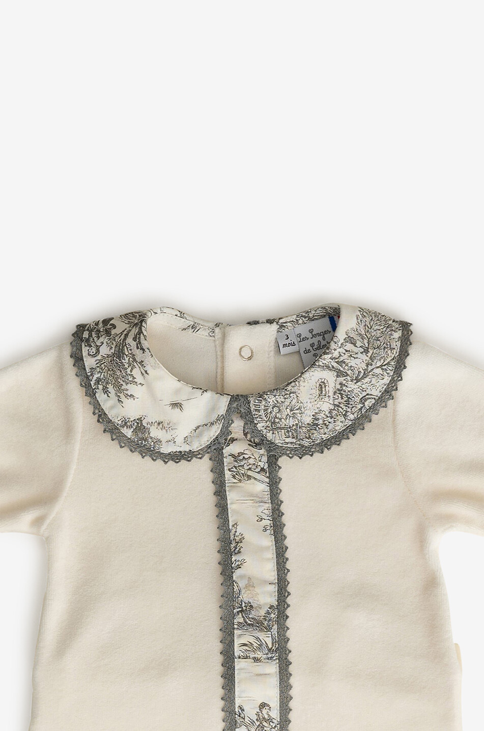 LES SONGES DE CELESTE Baby-Samt-Schlafanzug Céleste Gris Baby GRAU 2