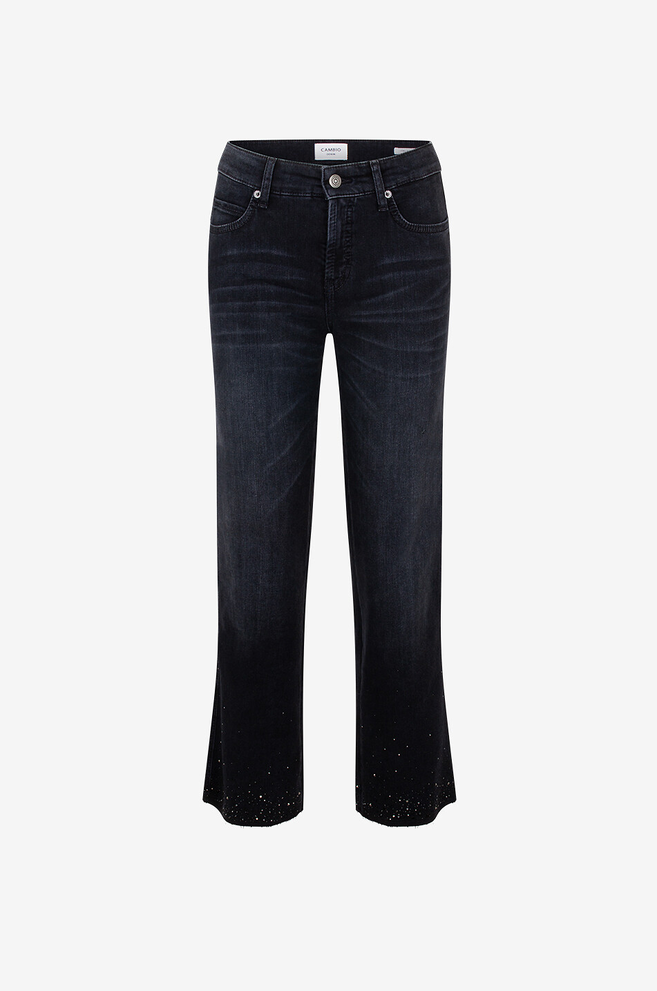 Paris cotton denim and modal straight-leg jeans