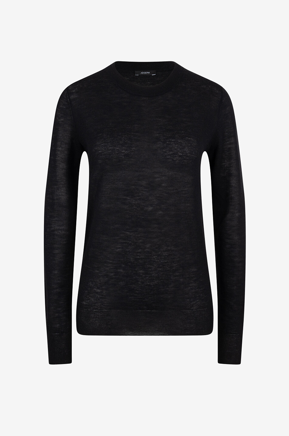 JOSEPH Pull fin ajusté à col rond en cachemire Femme NOIR 1