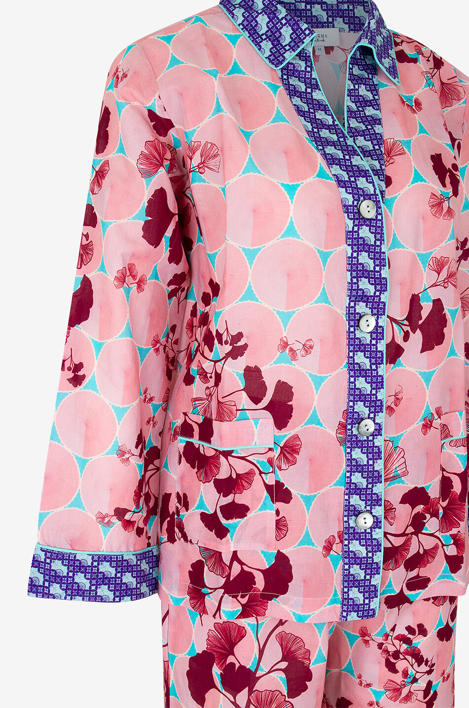 KARMA ON THE ROCKS Tokyo cotton pyjama set Women DARK RED 5