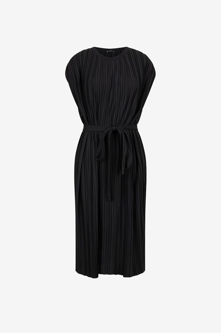 Robe midi plissée - JOSEPH - NOIR - Bongénie Outlet