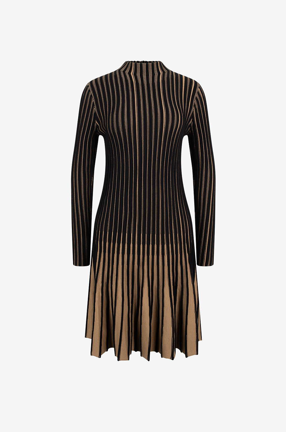 Kurzes Jacquard-Strickkleid mit vertikalen Streifen