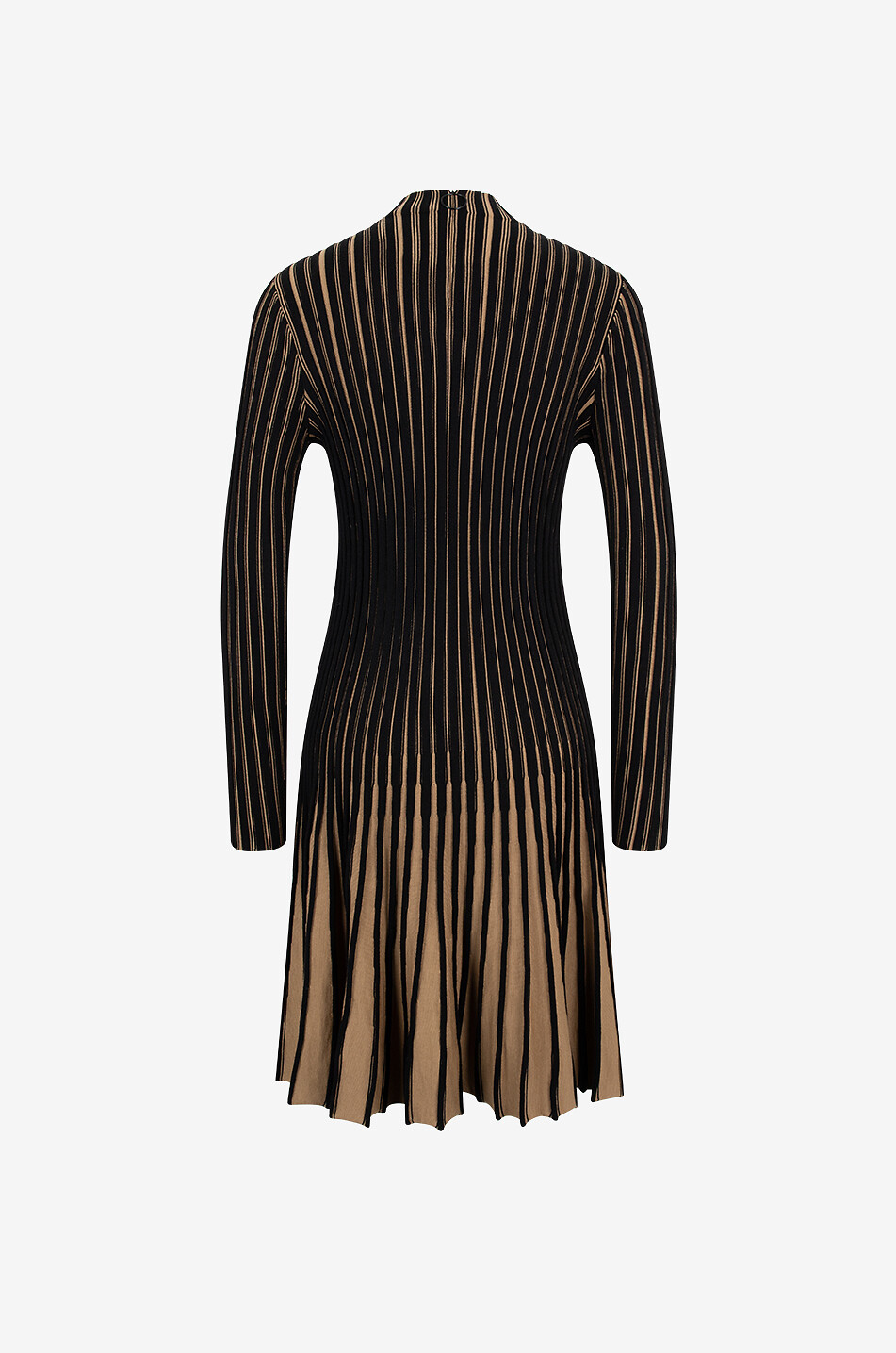 Kurzes Jacquard-Strickkleid mit vertikalen Streifen