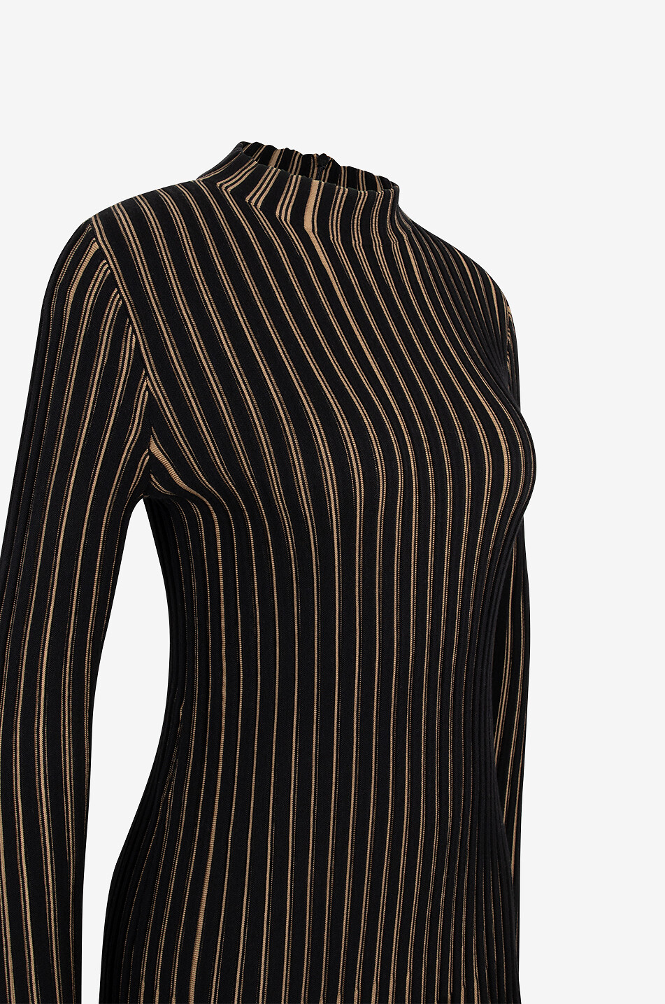 Kurzes Jacquard-Strickkleid mit vertikalen Streifen