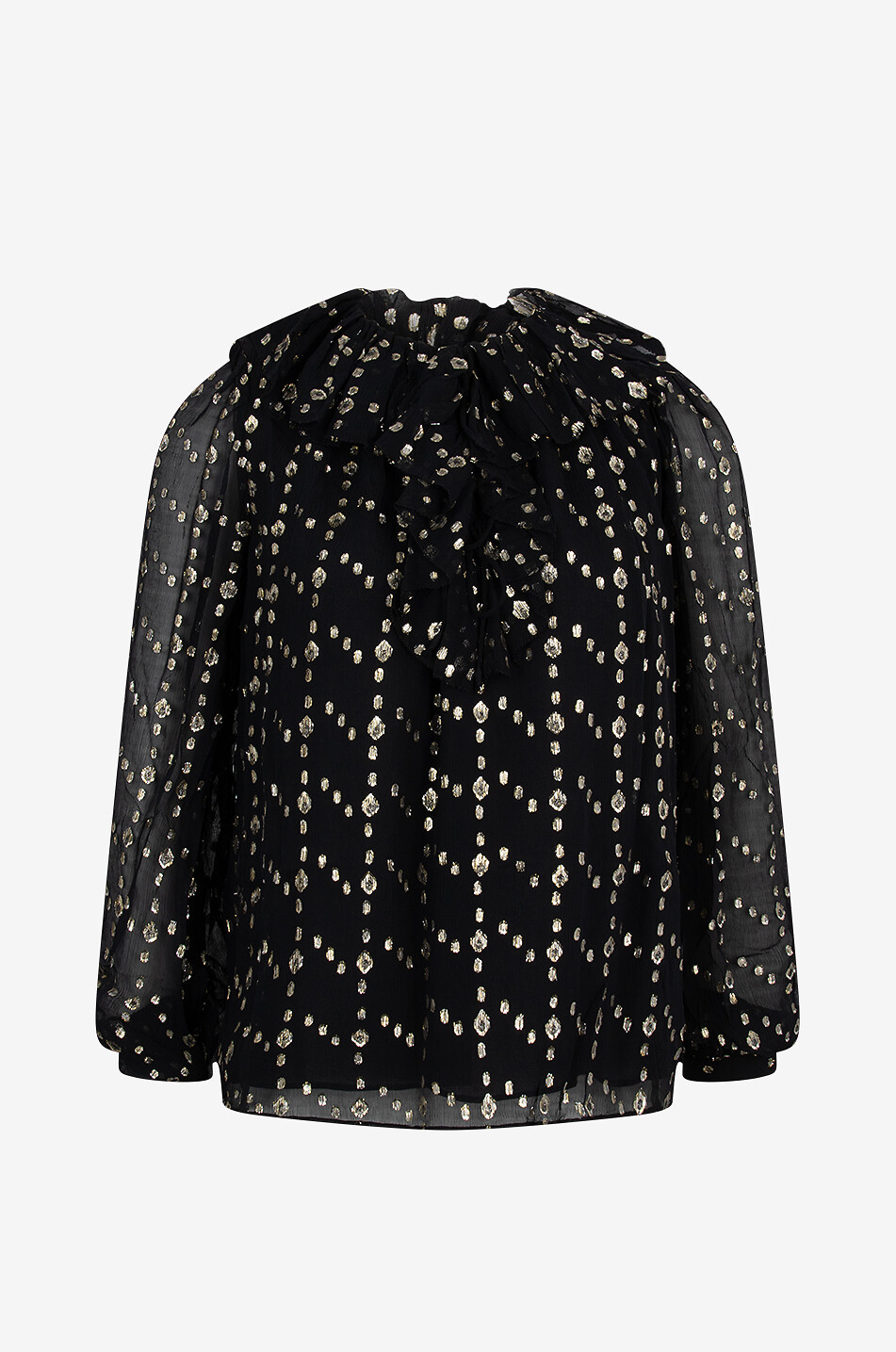 ULLA JOHNSON Blouse à manches longues en soie Emilie Femme NOIR 1