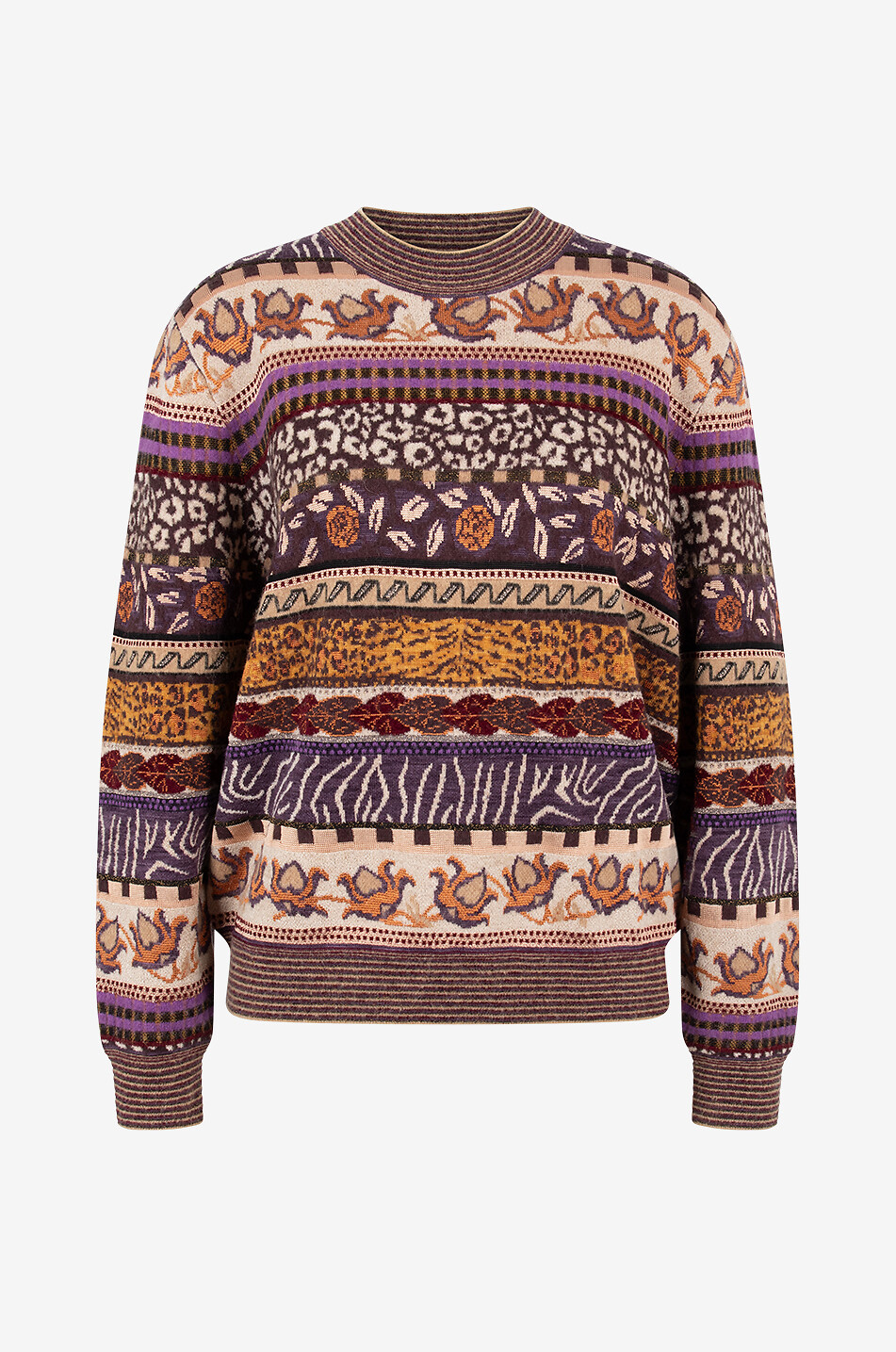 Lara rayon and wool round-neck jumper