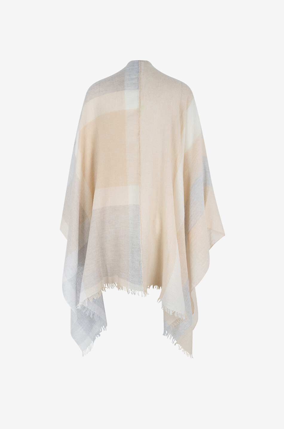 19 ANDREA'S 47 Mixed lightweight shawl with XXL checks Women BEIGE 2