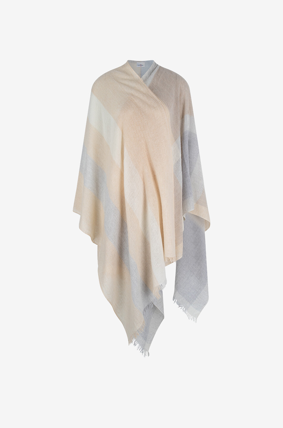 19 ANDREA'S 47 Mixed lightweight shawl with XXL checks Women BEIGE 1