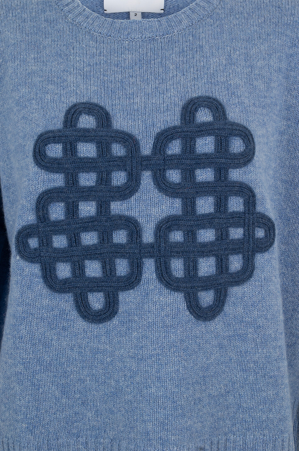 KUJTEN Pull à col rond en cachemire Amelie Symbol Femme BLEU CLAIR 3