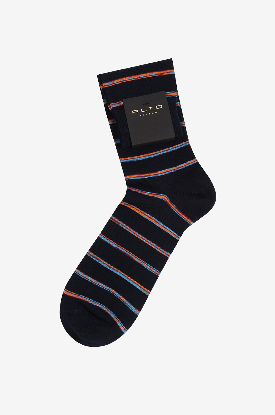 ALTO MILANO Kurze Socken aus Schurwolle und Baumwolle Boris Herren DUNKELBLAU 1