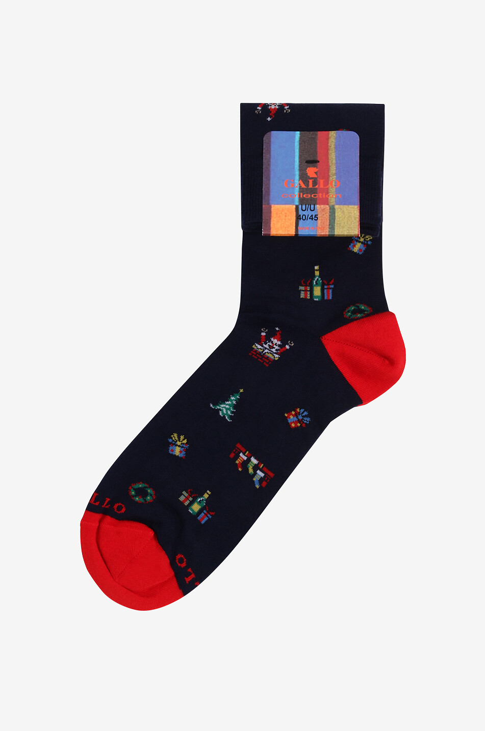 Chaussettes Longues Pour Homme Gallo - Coton Italien, Motif Rayures Et Pois Bleus - Taille 39-46