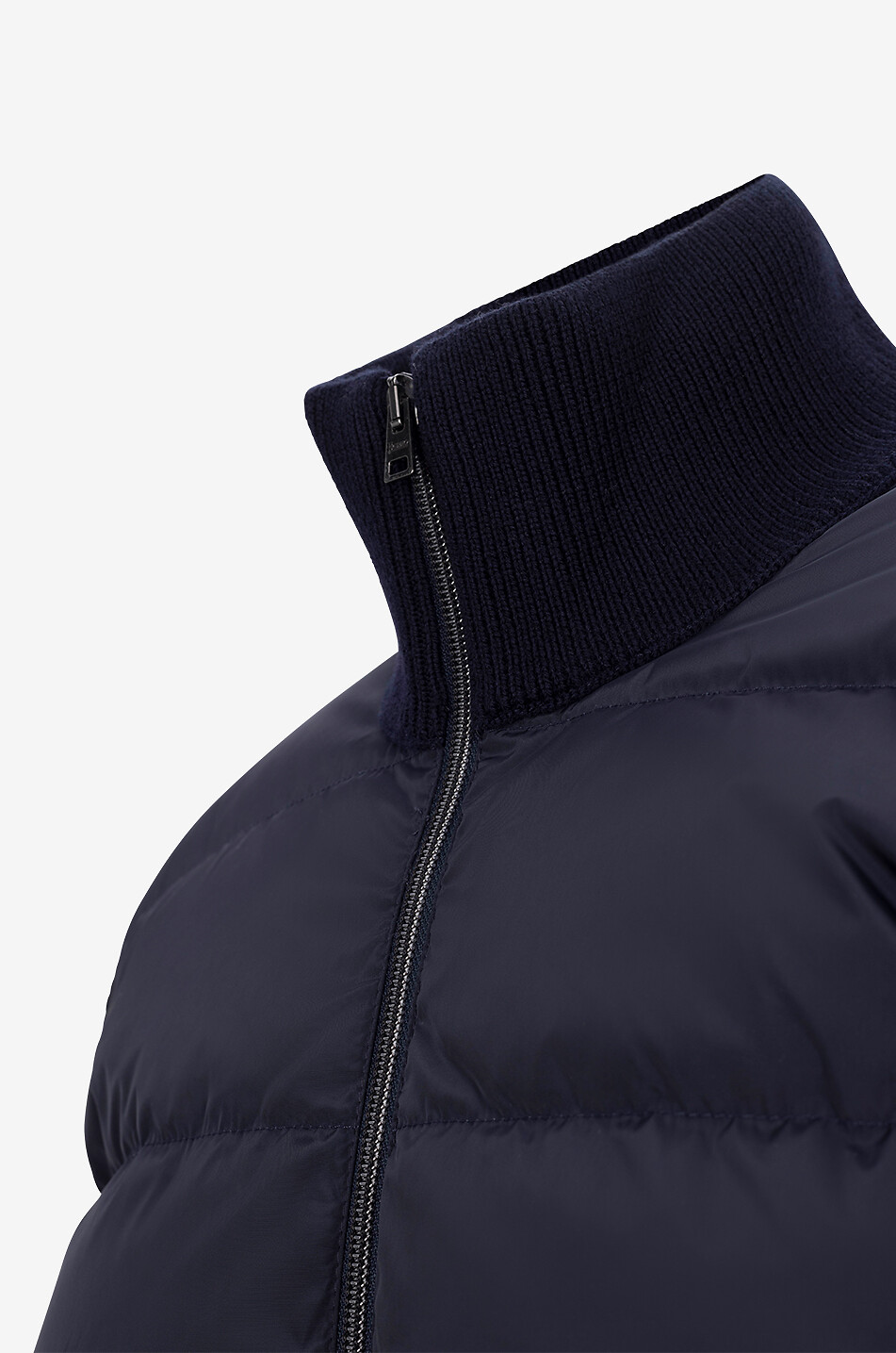 HERNO Knit and down part bi-material jacket Men DARK BLUE 3