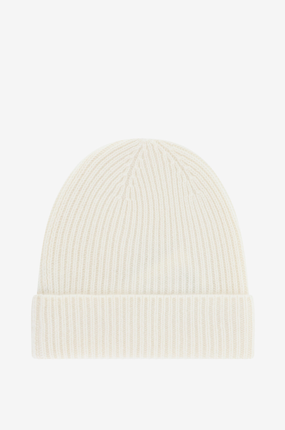 BONGENIE Bonnet côtelé en cachemire Femme BLANC CASSE 1