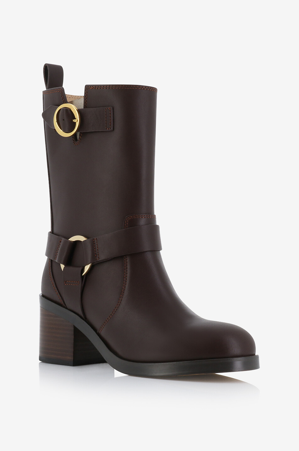 Bottines à talon en cuir lisse Evira 60