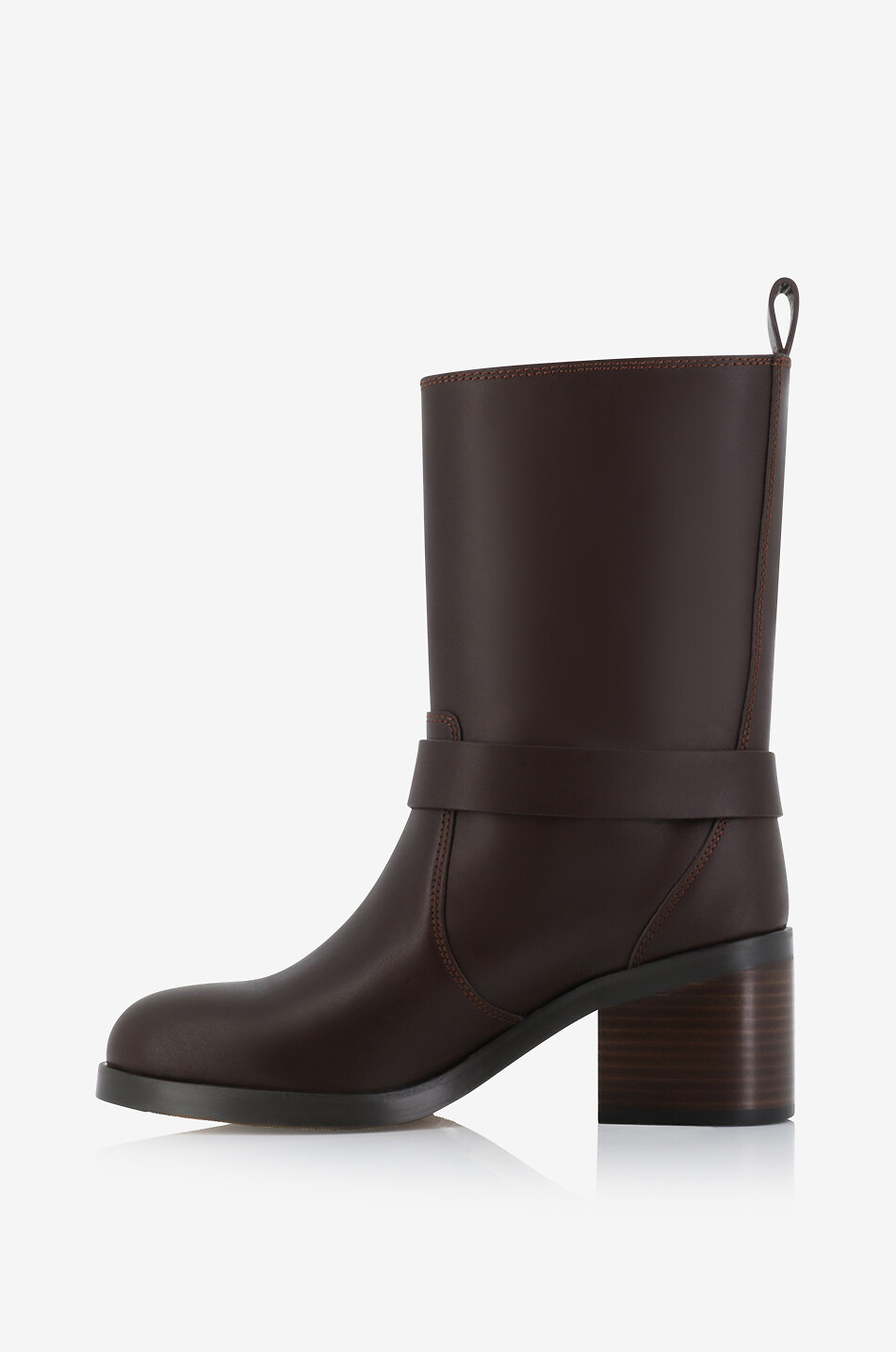 Bottines à talon en cuir lisse Evira 60