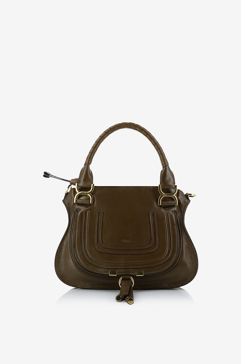 Marcie Small shiny smooth leather double-carry bag