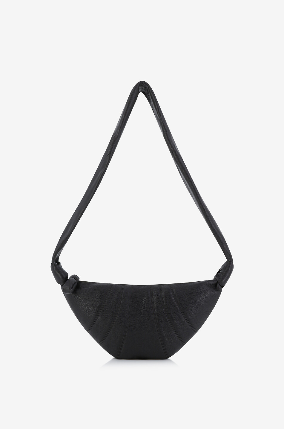 Sac porté épaule en cuir grainé matelassé Small Croissant