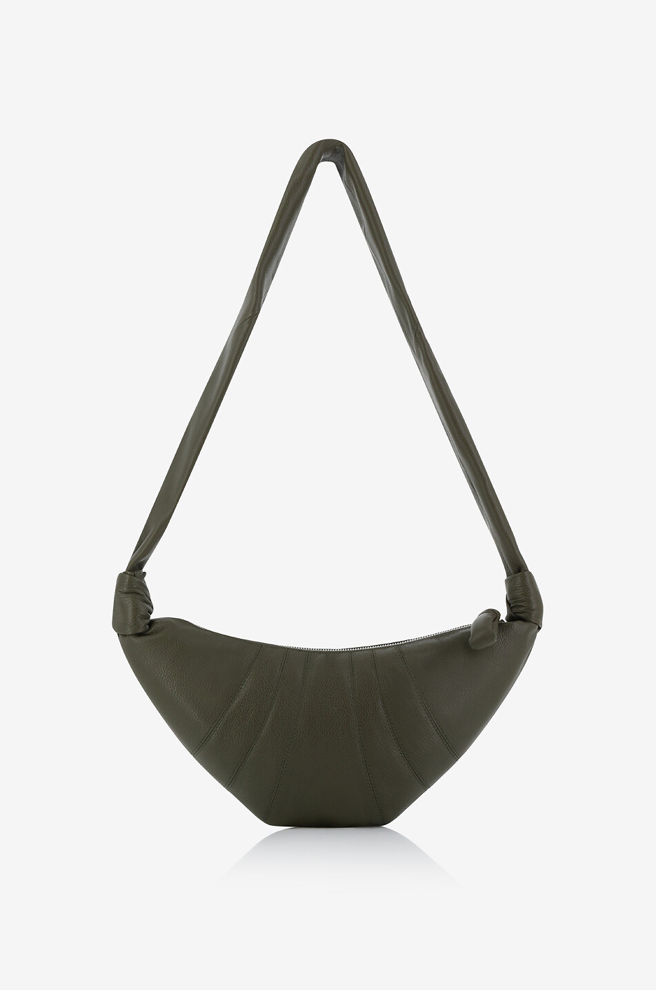 Small Croissant quilted grained leather bag